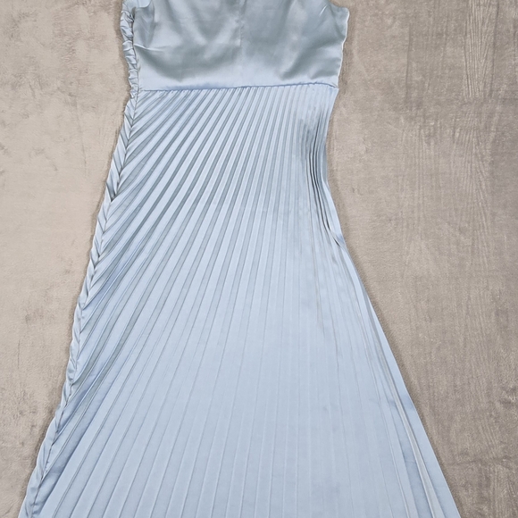 Sam Edelman Asymmetrical Blue Pleated Dress - Picture 11 of 12